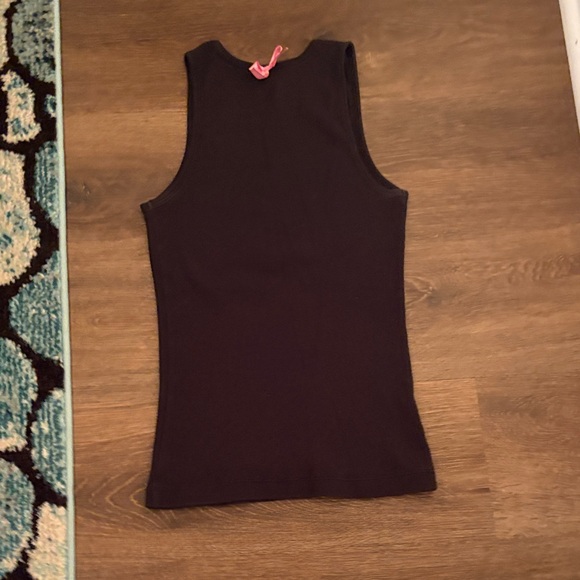 Victoria's Secret Black Tank Top with Pink and White Accents - Picture 4 of 5